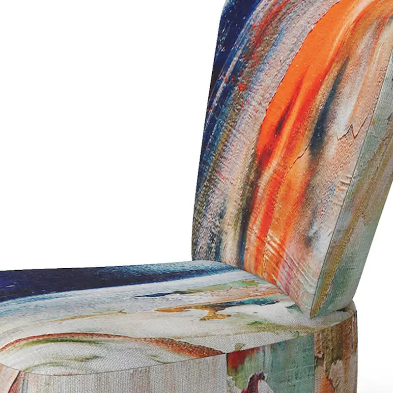 Designart Colorful Abstract Painting Strokes II Upholstered Modern Accent Chair and Arm Chair-21