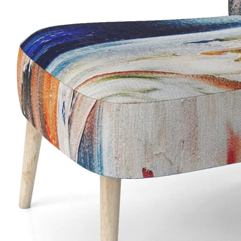 Designart Colorful Abstract Painting Strokes II Upholstered Modern Accent Chair and Arm Chair-22
