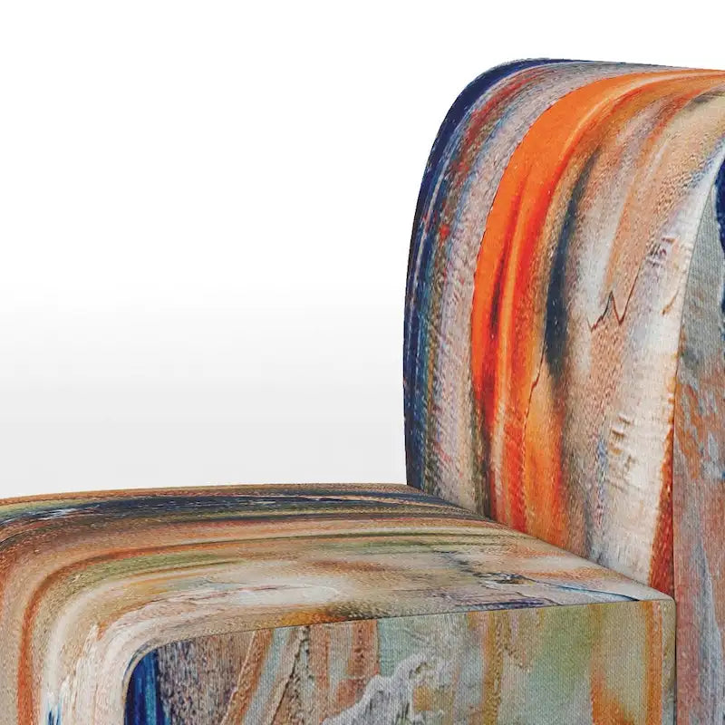 Designart Colorful Abstract Painting Strokes II Upholstered Modern Accent Chair and Arm Chair-24