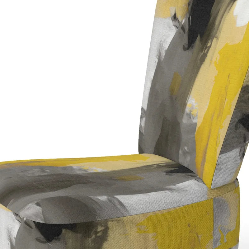 Designart Mustard Yellow And Vivid Gray II Upholstered Abstract Accent Chair and Modern & Contemporary Arm Chair-18