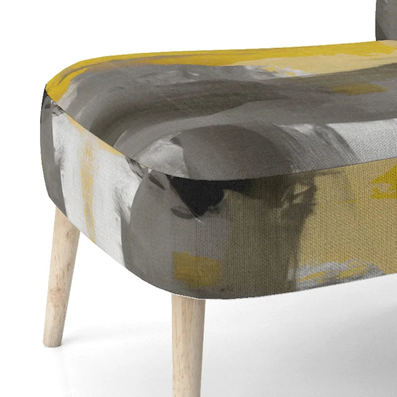 Designart Mustard Yellow And Vivid Gray II Upholstered Abstract Accent Chair and Modern & Contemporary Arm Chair-19