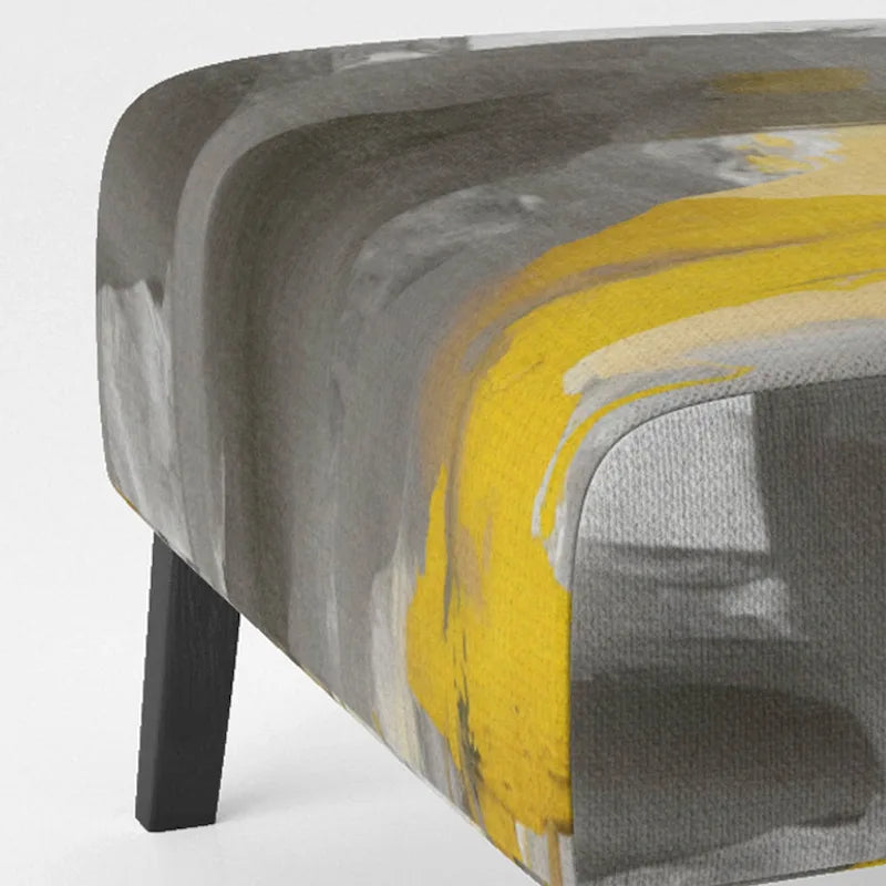 Designart Mustard Yellow And Vivid Gray II Upholstered Abstract Accent Chair and Modern & Contemporary Arm Chair-26