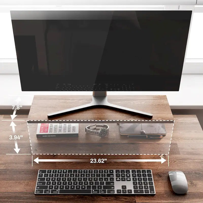 60 L-shaped Computer Desk Home Office Study Writing Desk with Monitor Stand and Storage Shelf-4