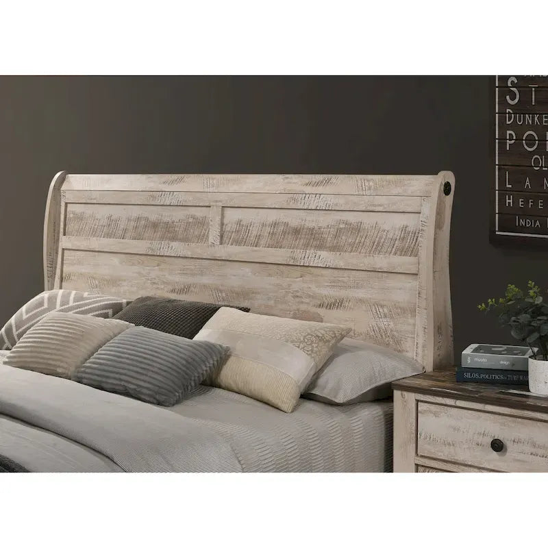 Roundhill Furniture Imerland Contemporary White Wash Finish 3-Piece Bedroom Set-6