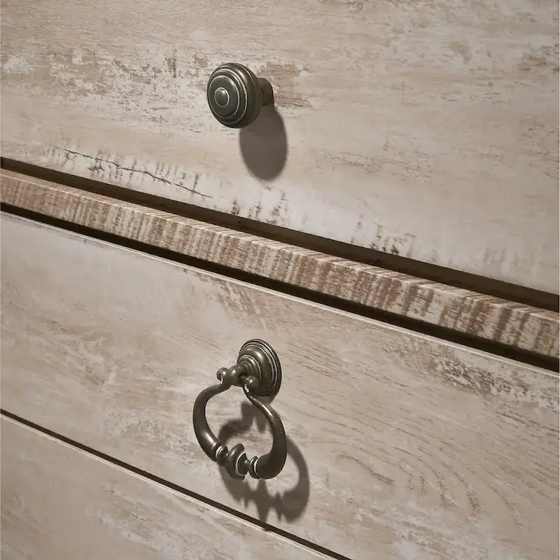 Roundhill Furniture Imerland Contemporary White Wash Finish 3-Piece Bedroom Set-7