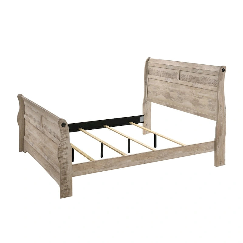 Roundhill Furniture Imerland Contemporary White Wash Finish 3-Piece Bedroom Set-10