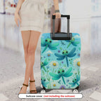 1-Piece Dragonfly Flowers Sky Nature Travel  Suitcase Luggage Cover, Stretch Protective Sleeve