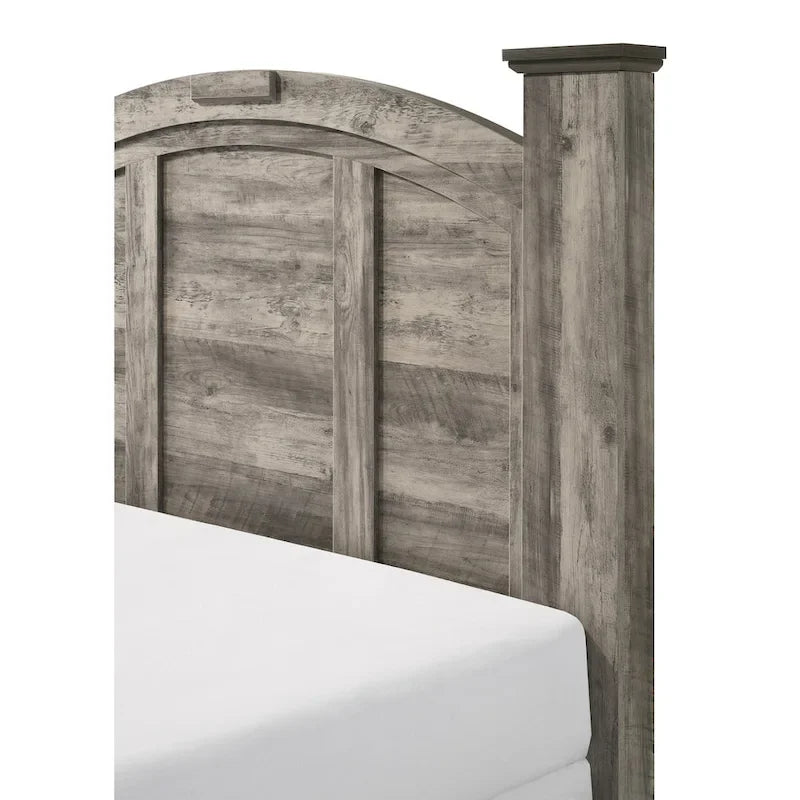 Aimon 5 Piece Gray Rustic Panel Bedroom Set-10