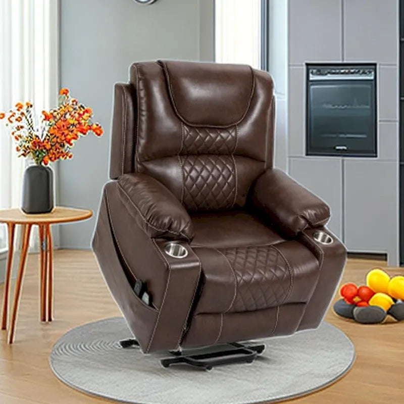 Power Lift Recliner Chair PU Leather with Massage and Heating Reclining Chair for Elderly-15