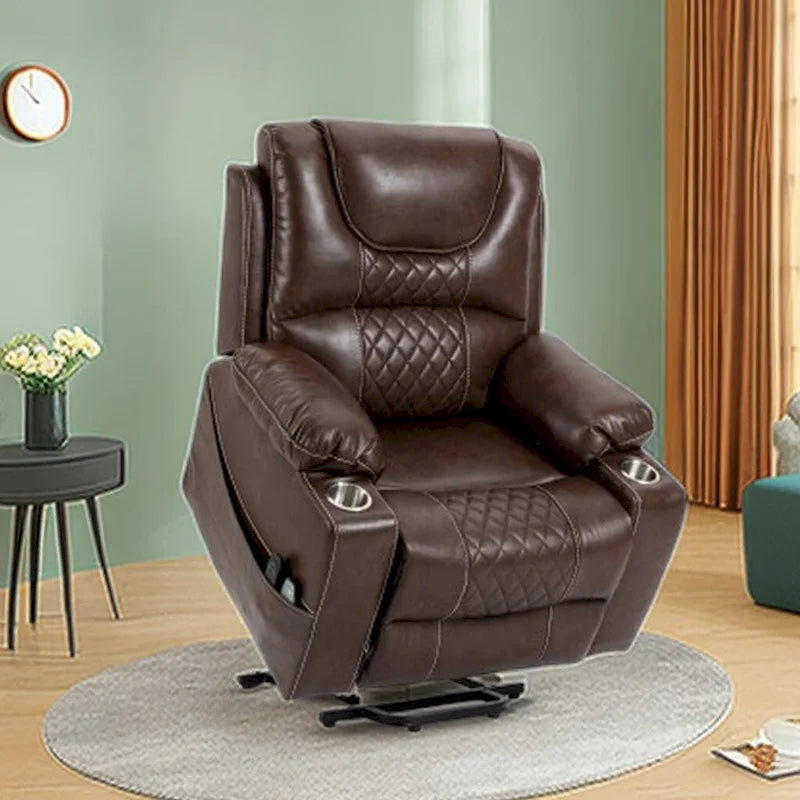 Power Lift Recliner Chair PU Leather with Massage and Heating Reclining Chair for Elderly-5