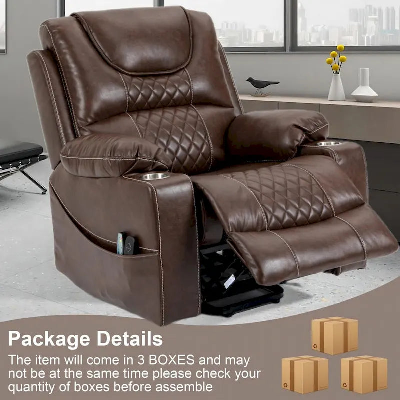 Power Lift Recliner Chair PU Leather with Massage and Heating Reclining Chair for Elderly-6