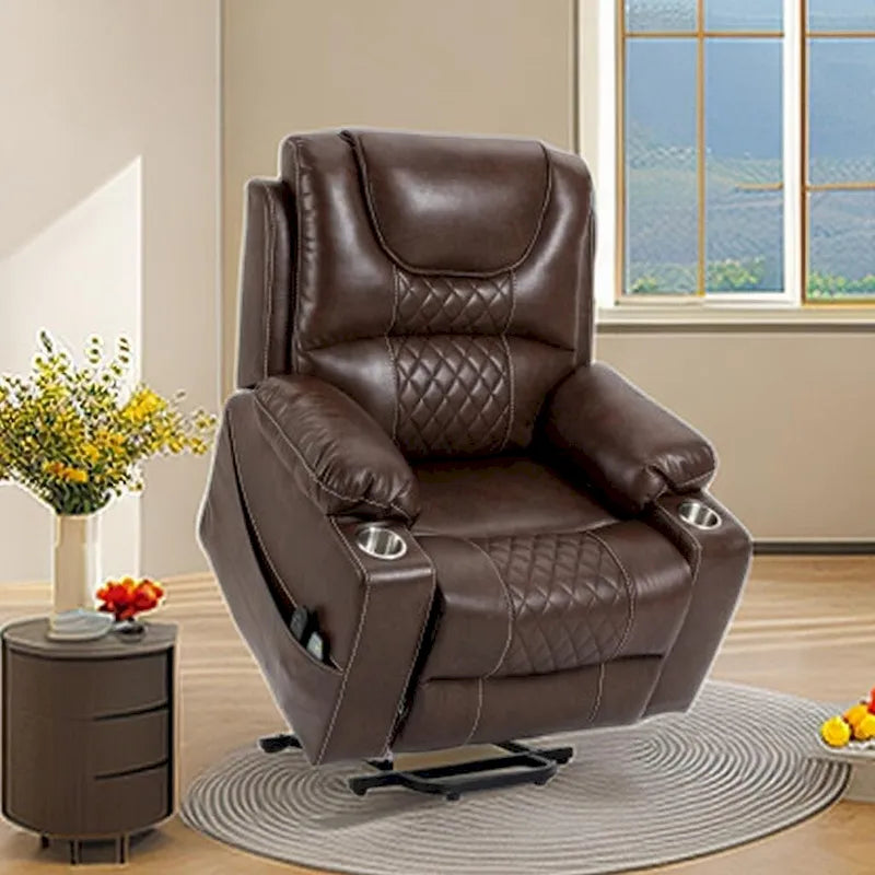 Power Lift Recliner Chair PU Leather with Massage and Heating Reclining Chair for Elderly-14