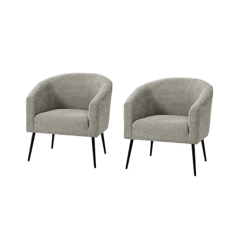 Hal Modern Boucle Armchair with Metal Legs Set of 2 by HULALA HOME-18