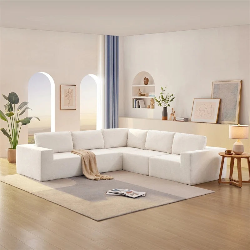 Modular L Shaped Sectional Sofa,Floor Couch Set,Upholstered Furniture-38