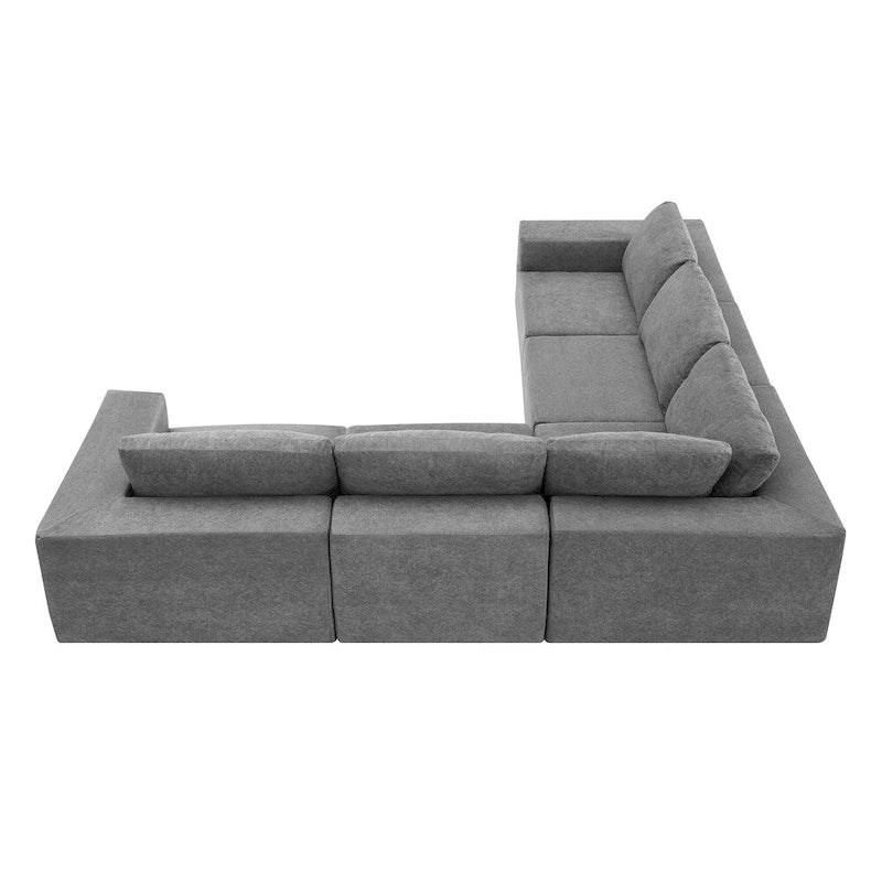 Modular L Shaped Sectional Sofa,Floor Couch Set,Upholstered Furniture-14