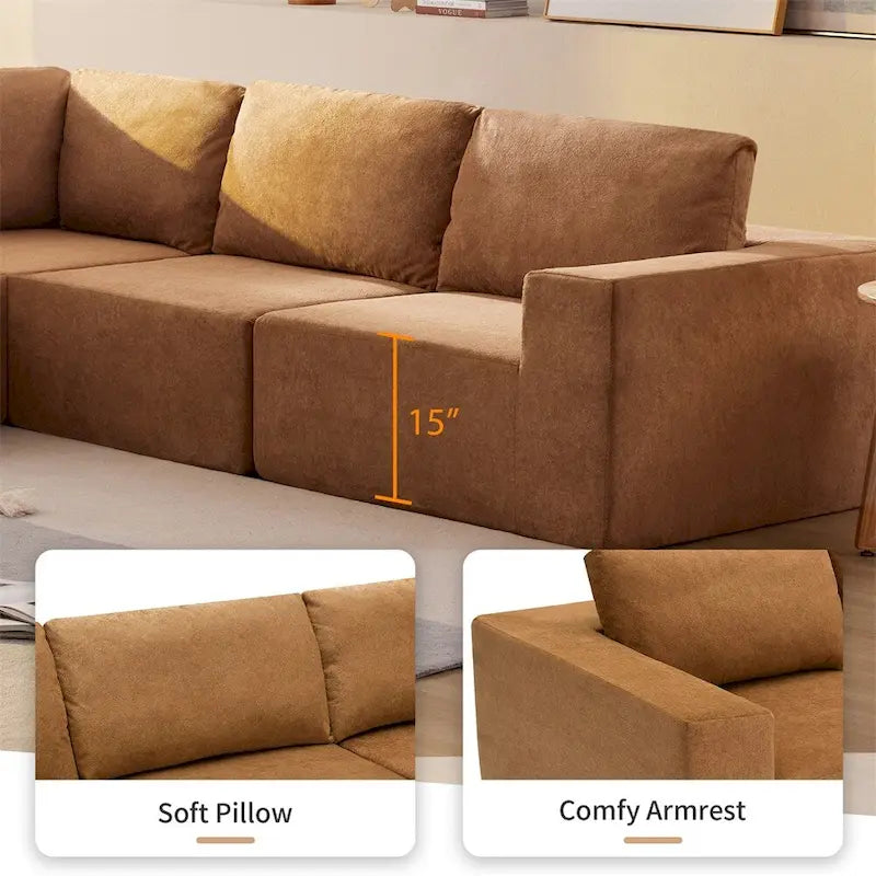 Modular L Shaped Sectional Sofa,Floor Couch Set,Upholstered Furniture-20