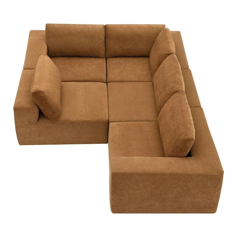 Modular L Shaped Sectional Sofa,Floor Couch Set,Upholstered Furniture-23