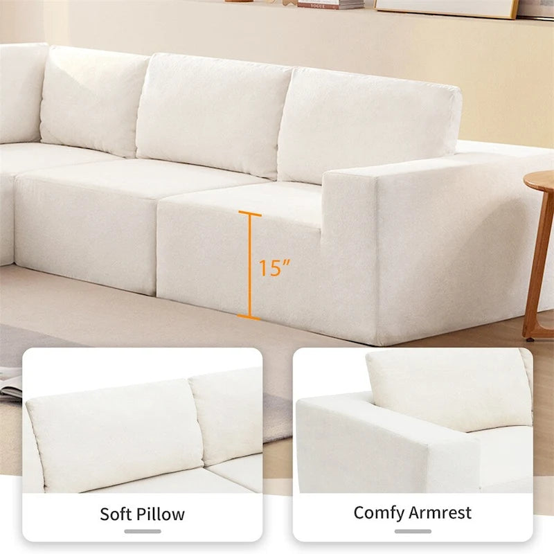 Modular L Shaped Sectional Sofa,Floor Couch Set,Upholstered Furniture-29