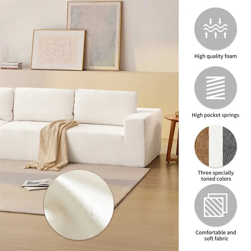 Modular L Shaped Sectional Sofa,Floor Couch Set,Upholstered Furniture-30