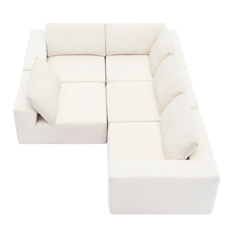Modular L Shaped Sectional Sofa,Floor Couch Set,Upholstered Furniture-32