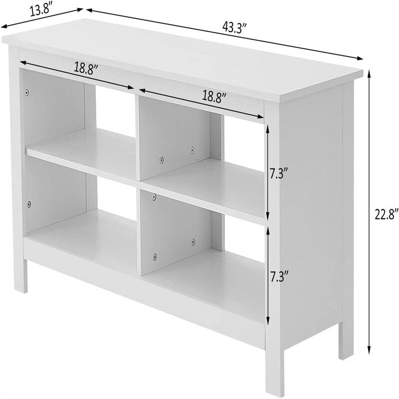 4 Cubby Television Stands - 13.8D x 43.3W x 22.8H