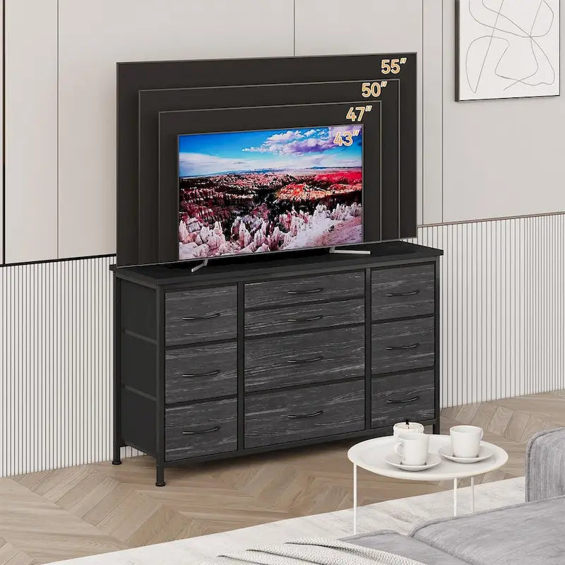 Bedroom Dresser with 10 Large Drawers for 55 Long TV Stand - 55 inches-4
