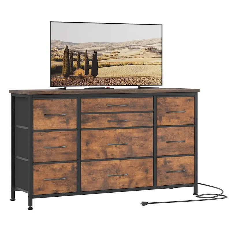 Bedroom Dresser with 10 Large Drawers for 55 Long TV Stand - 55 inches-7