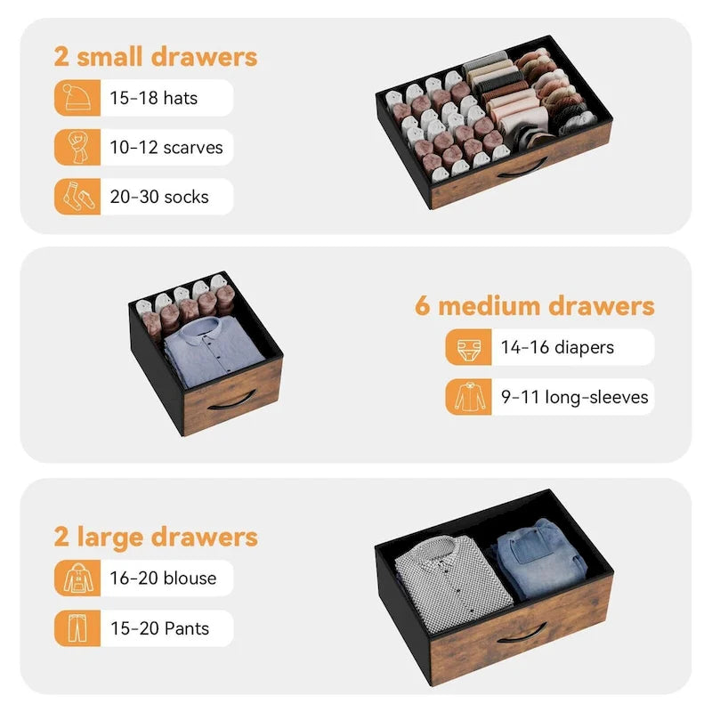 Bedroom Dresser with 10 Large Drawers for 55 Long TV Stand - 55 inches-15