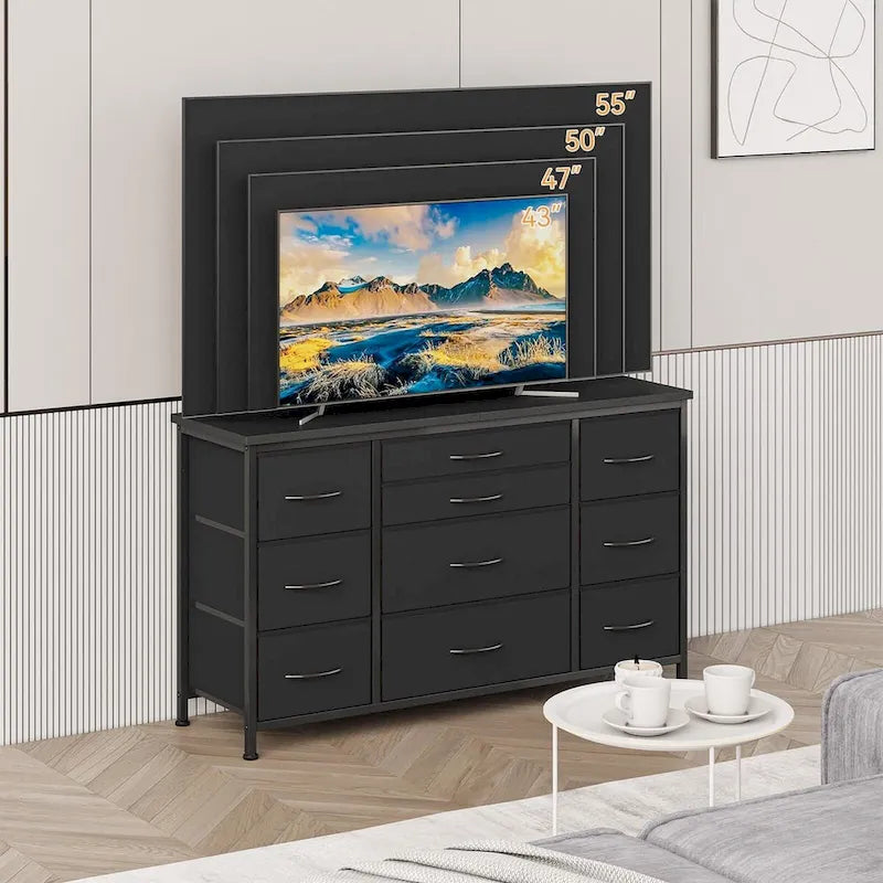 Bedroom Dresser with 10 Large Drawers for 55 Long TV Stand - 55 inches-22