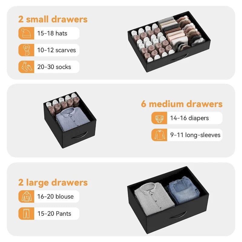 Bedroom Dresser with 10 Large Drawers for 55 Long TV Stand - 55 inches-24