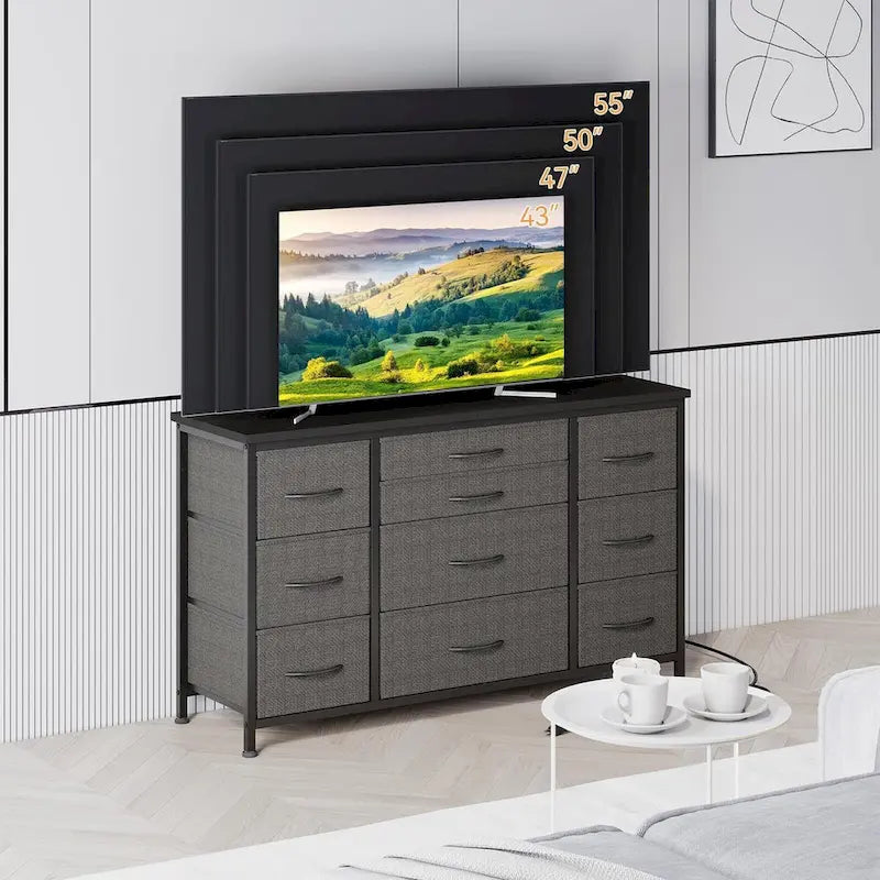 Bedroom Dresser with 10 Large Drawers for 55 Long TV Stand - 55 inches-37