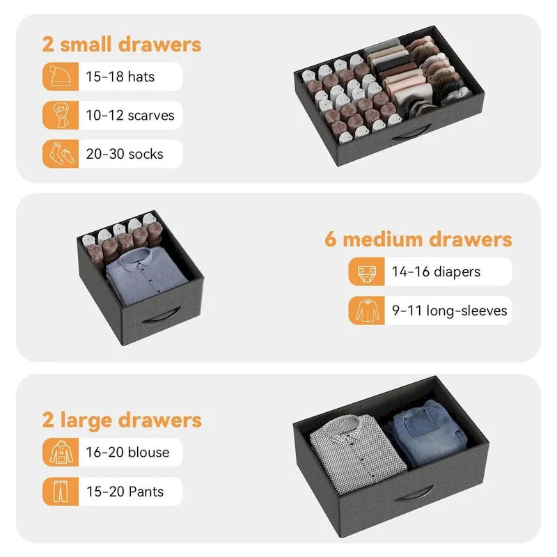 Bedroom Dresser with 10 Large Drawers for 55 Long TV Stand - 55 inches-39