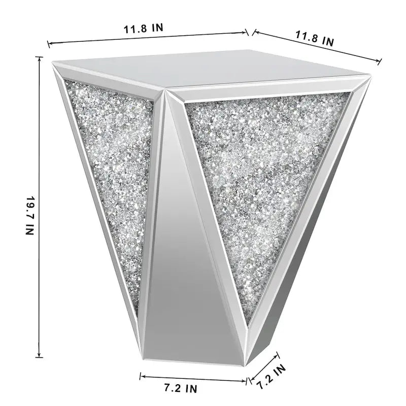 KOHROS Diamond Mirrored Console Table