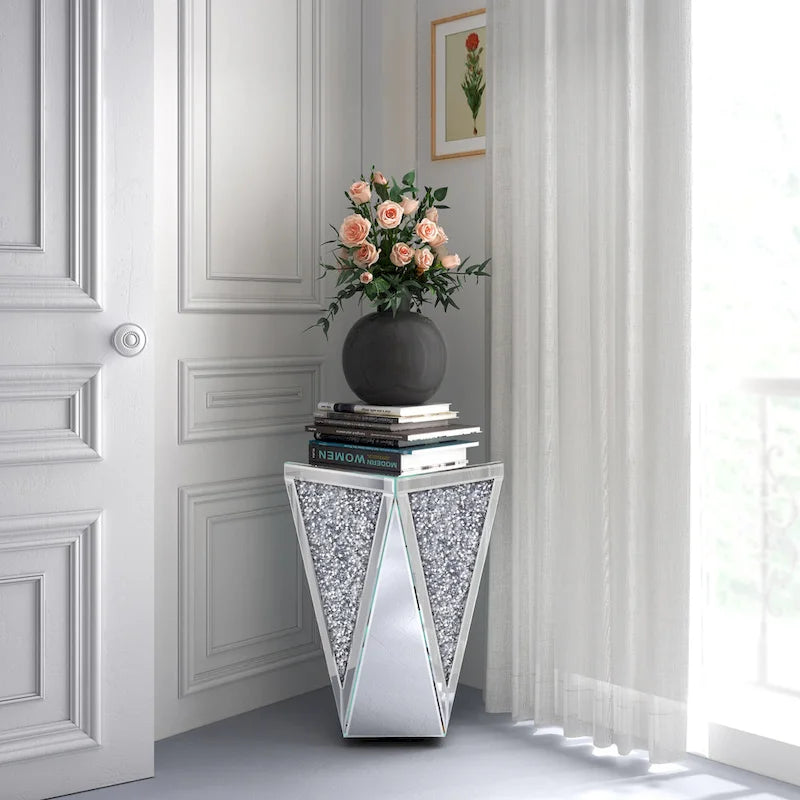 KOHROS Diamond Mirrored Console Table-4