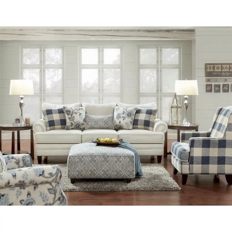 Yucatan Indigo Buffalo Check Accent Chair-5