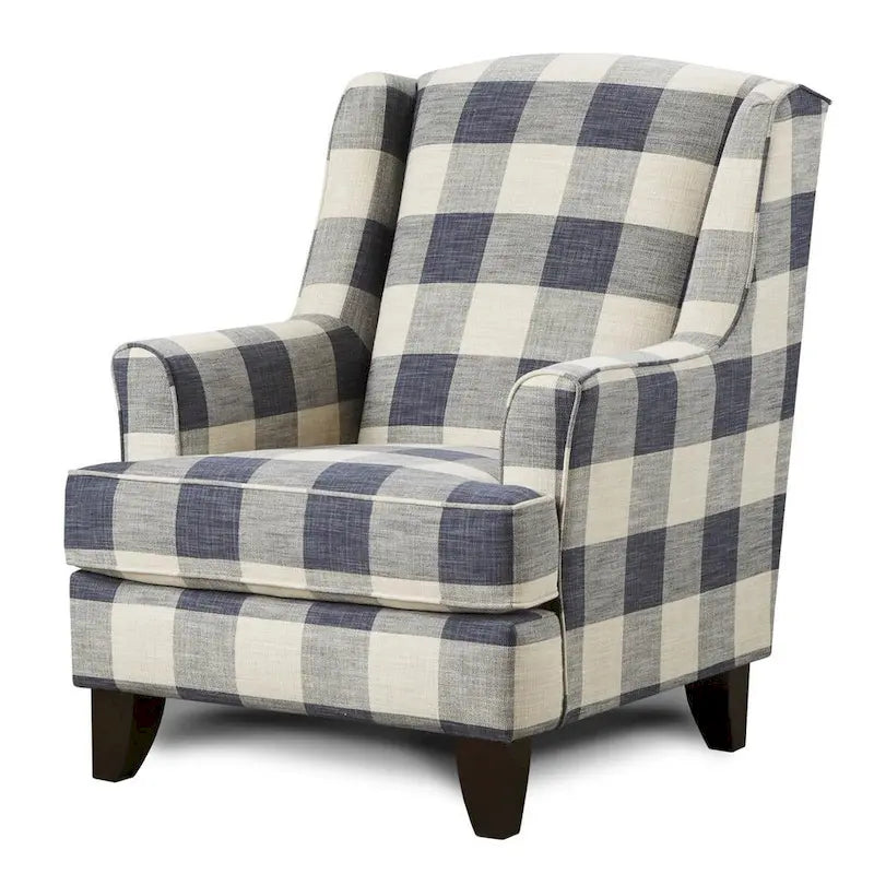 Yucatan Indigo Buffalo Check Accent Chair-2