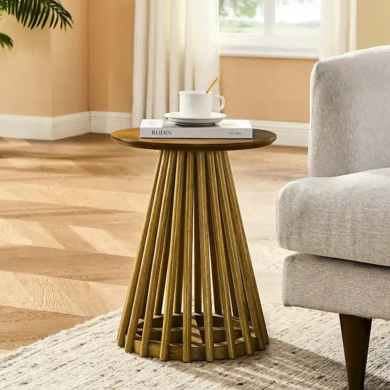 Modern Solid Wood Round Coffee Table-13