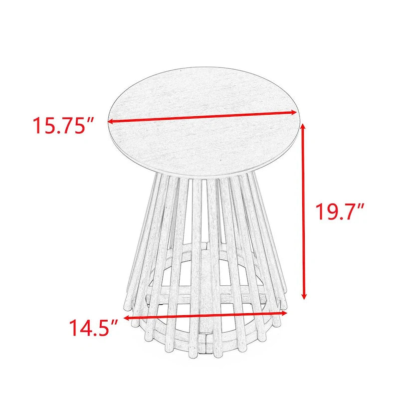 Modern Solid Wood Round Coffee Table-6