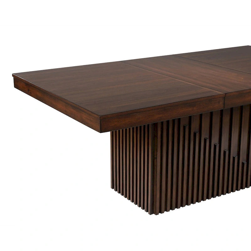 Ryn Dining Table, 60-78 Inch Removable Extendable Rectangular Top, Brown-4