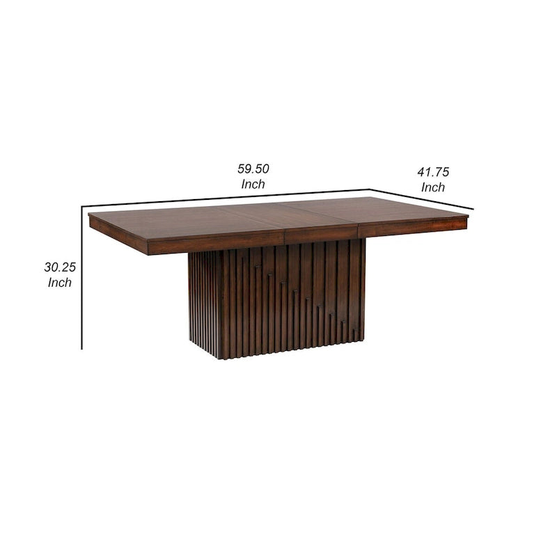 Ryn Dining Table, 60-78 Inch Removable Extendable Rectangular Top, Brown-5