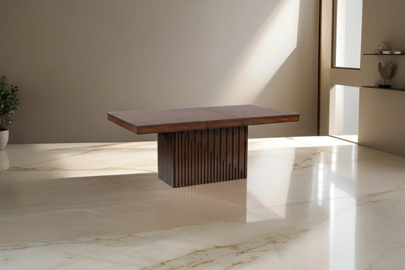 Ryn Dining Table, 60-78 Inch Removable Extendable Rectangular Top, Brown-6