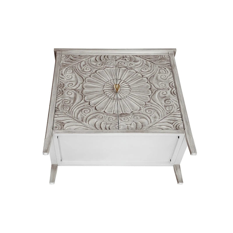 2 Door Cabinet, American Furniture, Suitable for Bedroom, Living Room, Study,Grey+White-7