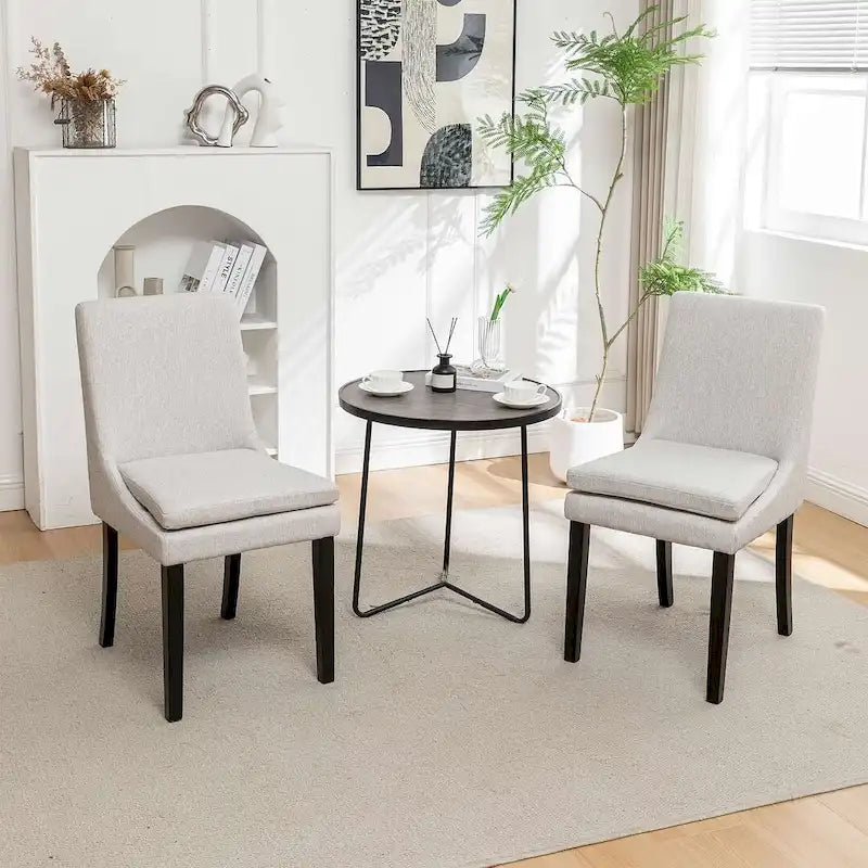 Modern Armless Padded Dining Chairs, Set of 2, with Solid Wood Legs, Suitable for Kitchen, Dining Room-17