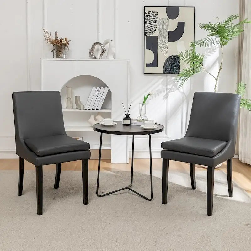 Modern Armless Padded Dining Chairs, Set of 2, with Solid Wood Legs, Suitable for Kitchen, Dining Room-18