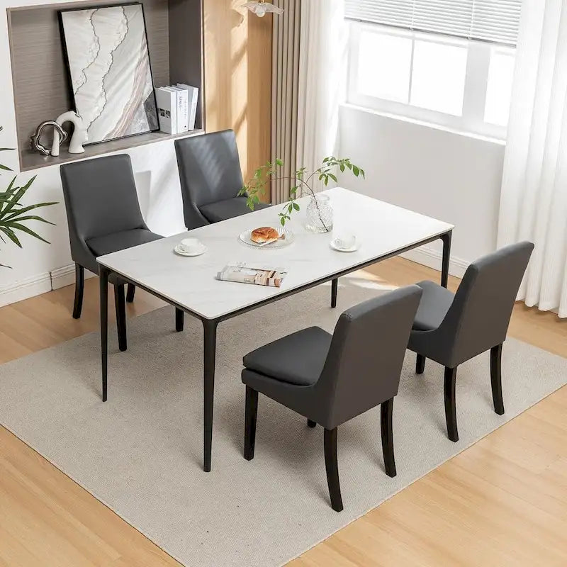 Modern Armless Padded Dining Chairs, Set of 2, with Solid Wood Legs, Suitable for Kitchen, Dining Room-5