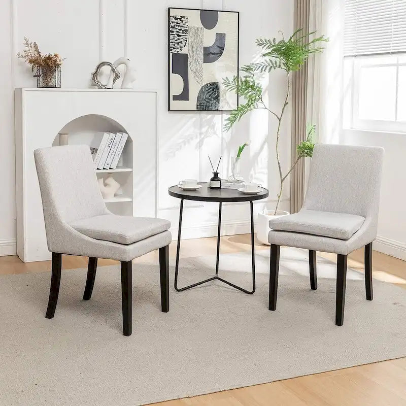 Modern Armless Padded Dining Chairs, Set of 2, with Solid Wood Legs, Suitable for Kitchen, Dining Room-9