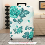 1-Piece Blue Rose Floral Artistic Elegant Stylish Chic  Suitcase Luggage Cover, Stretch Protective Sleeve