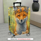 1-Piece Autumn Forest Floral Animal Nature Artistic  Suitcase Luggage Cover, Stretch Protective Sleeve