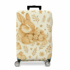 1-Piece Rabbit Floral Cute Adorable Animal Spring  Suitcase Luggage Cover, Stretch Protective Sleeve