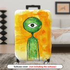 1-Piece Abstract Alien Art Unique Colorful Eye Catching Creative Luggage  Suitcase Luggage Cover, Stretch Protective Sleeve